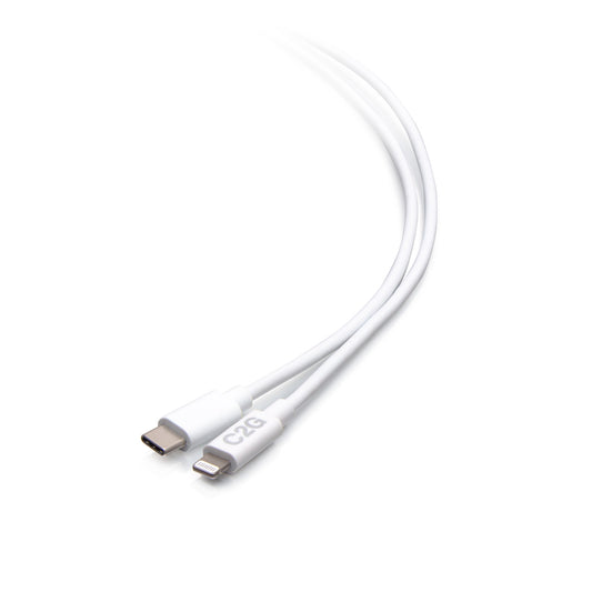 C2G54559 - C2G - 6ft (1.8m) USB-C Male to Lightning Male Sync and Charging Cable White