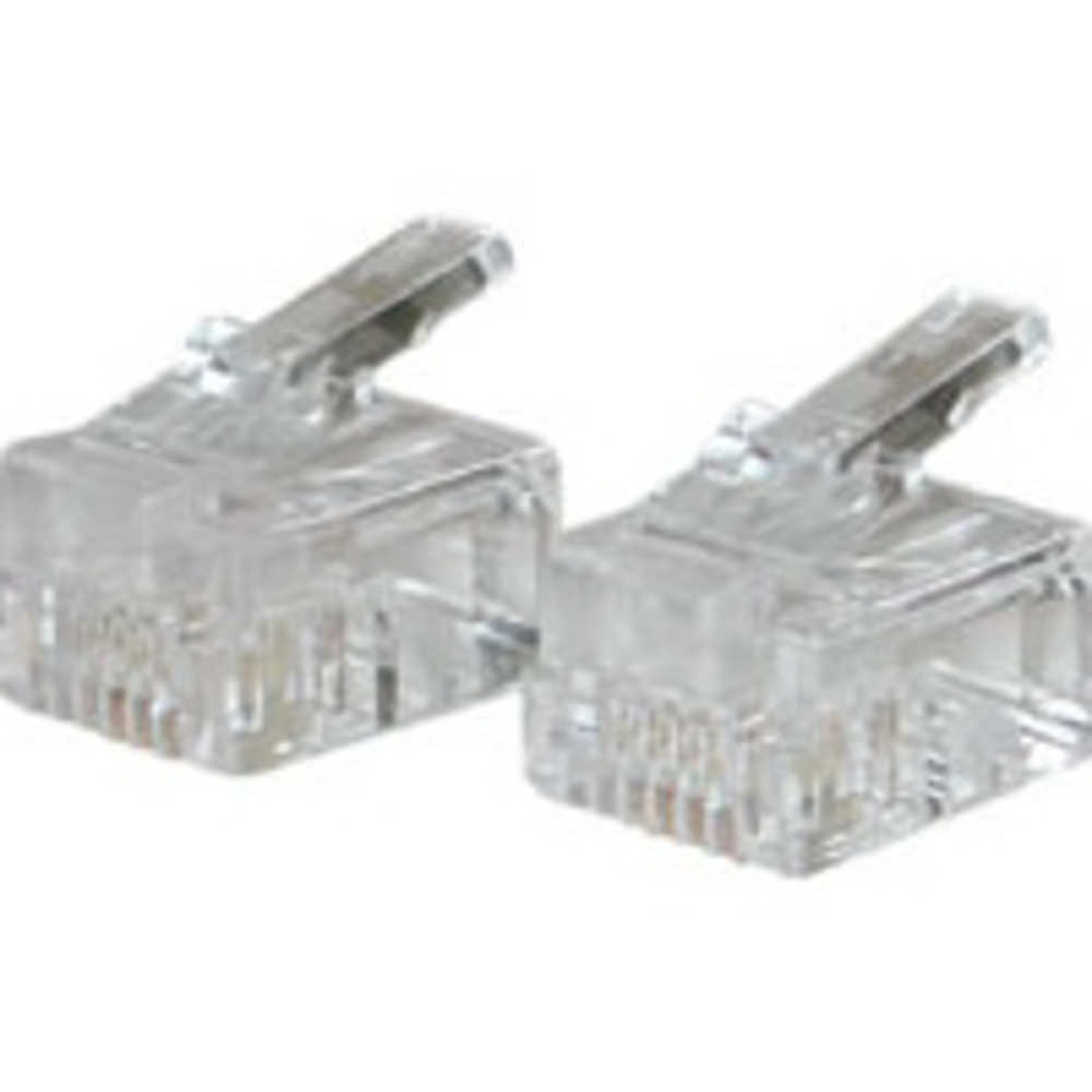 CG27562 - C2G - RJ11 6x4 Modular Plug for Round Solid Cable MultiPack 50 Pack