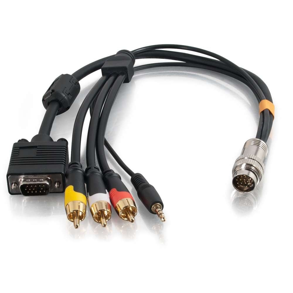 CG60018 - C2G - 15ft RapidRun VGA HD15 plus 3.5mm plus Composite Video plus Stereo Audio Flying Lead