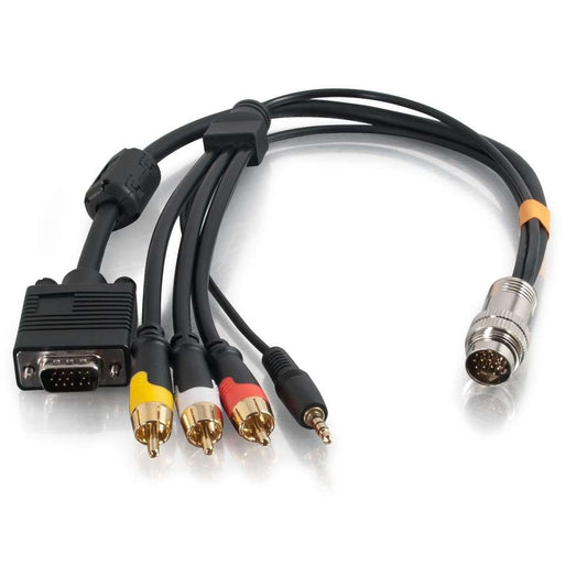 CG60018 - C2G - 15ft RapidRun VGA HD15 plus 3.5mm plus Composite Video plus Stereo Audio Flying Lead