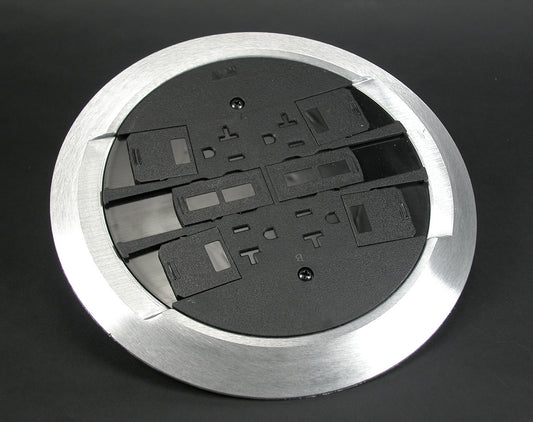 RC4CTCAL - Wiremold - RC4CTCAL RC4 Multi Service PokeThru Finish Flange and Slide Holder Assembly in Aluminum and Black