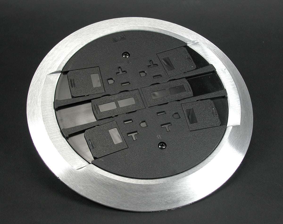 RC4CTCBK - Wiremold - RC4CTCBK RC4 Multi Service PokeThru Finish Flange and Slide Holder Assembly in Black