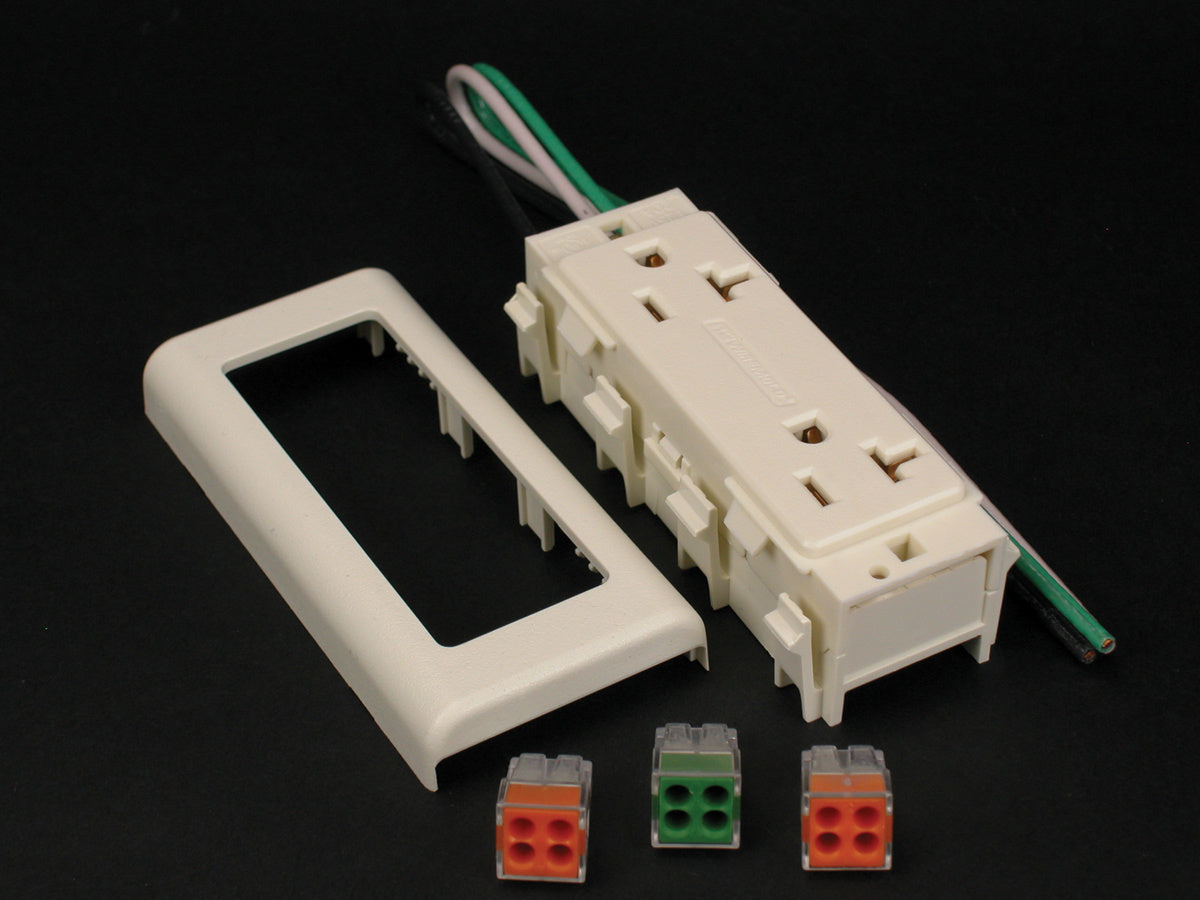 V2427GT - Wiremold - V2427GT 2400 20A Duplex Receptacle Fitting in Ivory