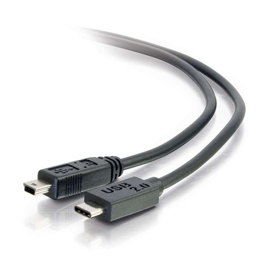 CG28854 - C2G - 3ft USB 2.0 USB-C to USB Mini-B Cable M/M Black