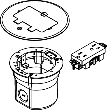 862GFI - Wiremold - 862GFI PVC Floor Box Assembly for Wood or Concrete Floors