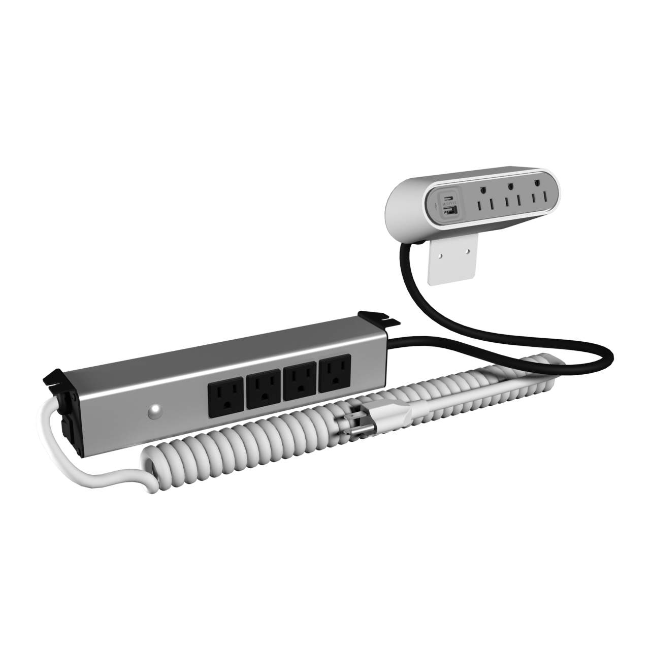 SS346WH - Wiremold - Sit Stand Desk Power with 3 Surface Outlets and 4 Below Desk in White