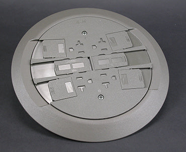 RC4CTCGY - Wiremold - RC4CTCGY RC4 Multi Service PokeThru Finish Flange and Slide Holder Assembly in Gray
