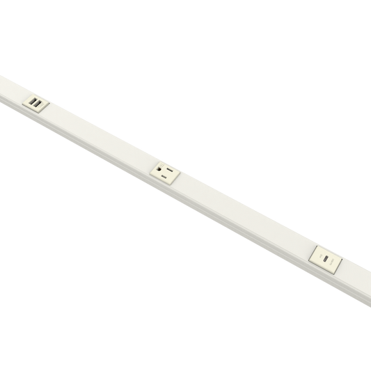 Plugmold-USB-C-Ivory-Painted - Wiremold - 5 Plugmold Multioutlet System with USB-C and USB-A in Ivory Painted