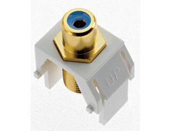 WP3464WH - On-Q - Blue RCA to FConnector Keystone Insert in White