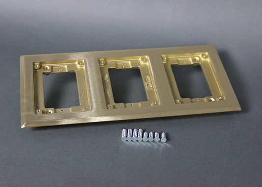 837C - Wiremold - 3 Gang Brass Carpet Flange