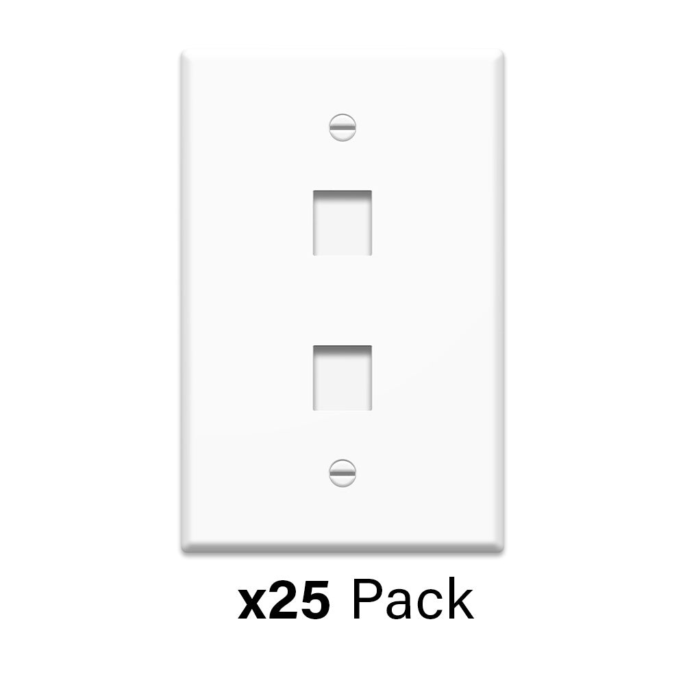 WP3402WH25 - On-Q - 1Gang 2 Port Keystone Wall Plate in White 2 5 Pack