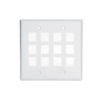 WP3212WH - On-Q - 2Gang 12 Port Wall Plate in White
