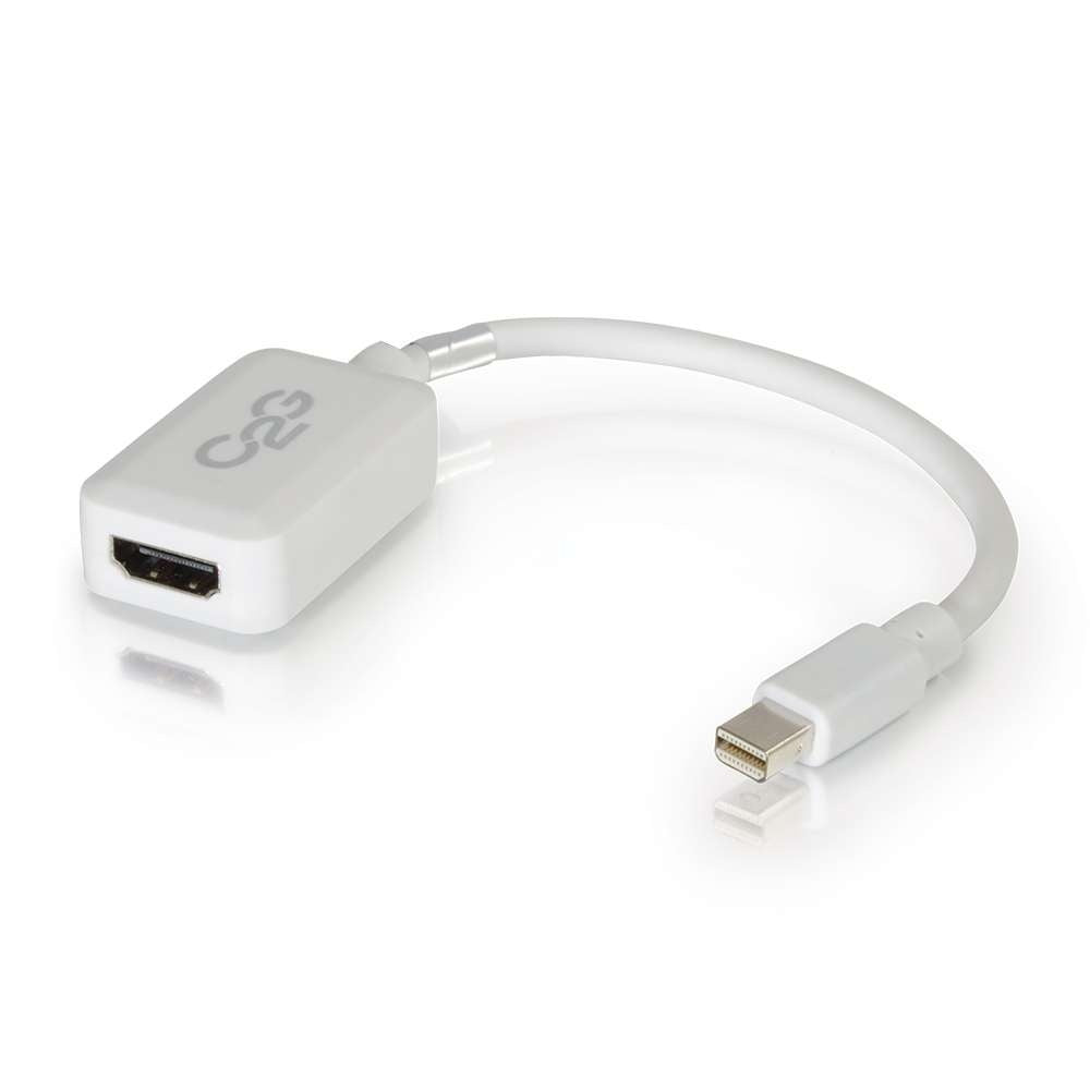 CG54314 - C2G - 8in Mini DisplayPort Male to HDMI Female Adapter Converter White