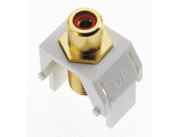 WP3462WH - On-Q - Red RCA to FConnector Keystone Insert in White