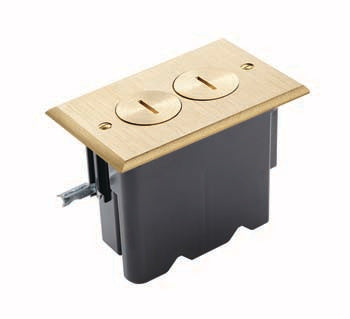 LEGFB1DRB - Wiremold - LEGFB1DRB Round USB Outlet Floor Box Kit in Brass