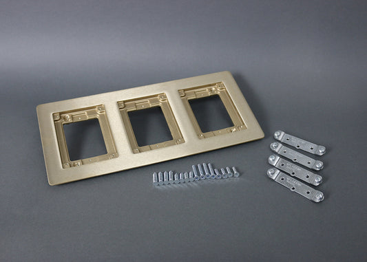 837B - Wiremold - 837B Omnibox Three Gang Rectangular Brass Carpet and Tile Flange