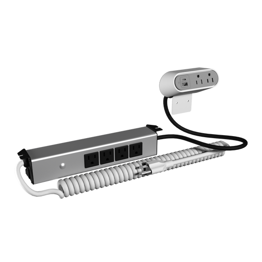 SS246WH - Wiremold - Sit Stand Desk Power with 2 Surface Outlets and 4 Below Desk in White