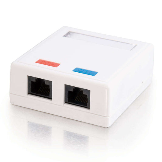 CG03837 - C2G - 2 Port Cat5E Surface Mount Box White