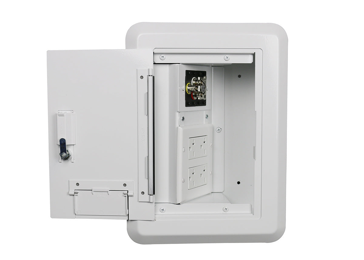 EHWB4-WH - Wiremold - EHWB4WH Evolution Four Gang Hinged Wall Box in White