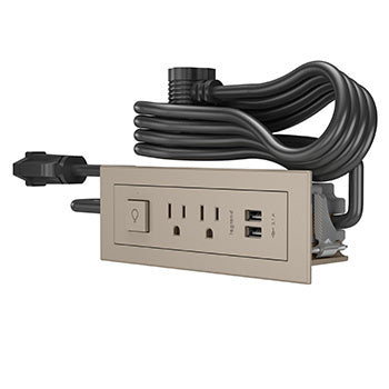 RDSZNI10 - Wiremold - RDSZNI10 Furniture Power Center Basic Switching Unit With 10 ft Cord in Nickel