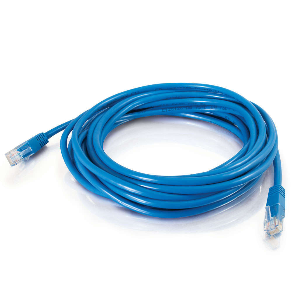 CG15161 - C2G - 25ft Cat5e Molded Solid Unshielded UTP Ethernet Network Patch Cable Blue