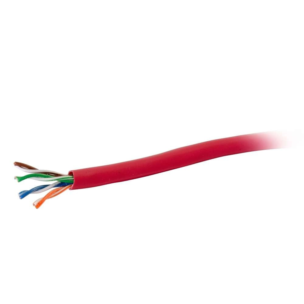 CG43403 - C2G - 1000ft Cat5e Bulk Unshielded UTP Ethernet Network Cable Stranded Conductors InWall CM-Rated Red