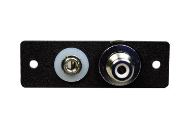 AV2004BK - Wiremold - RCA Female to BNC Female Adapter with 35mm Stereo Mini Jack to Solder Tabs in Black