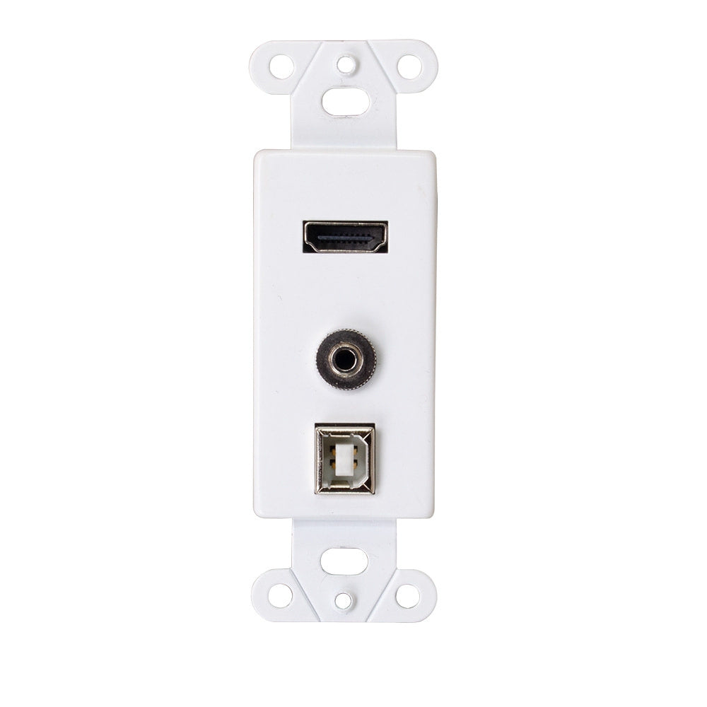 CG39873 - C2G - HDMI USB and 3.5mm Audio Pass Through Decorative Wall Plate White