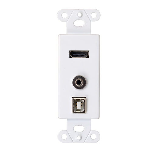 CG39873 - C2G - HDMI USB and 3.5mm Audio Pass Through Decorative Wall Plate White