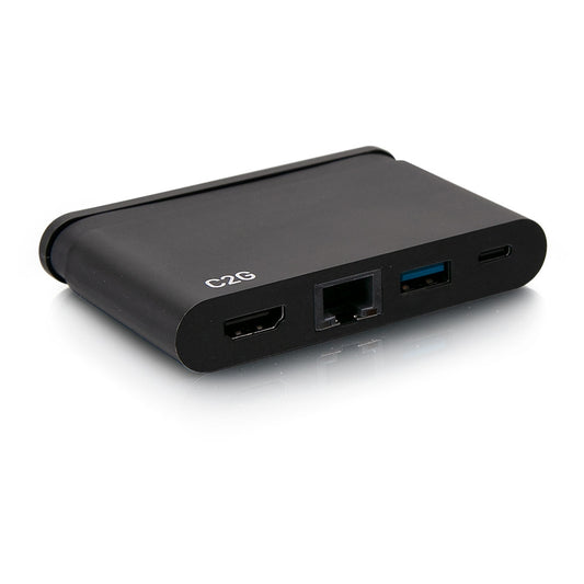 C2G54455 - C2G - USB-C 4in1 Compact Dock with HDMI USB-A Ethernet and USB-C Power Delivery up to 100W 4K 30Hz