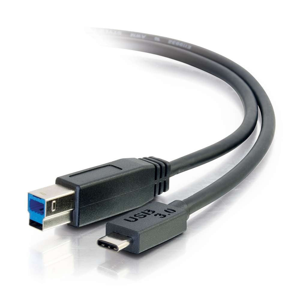 CG28865 - C2G - 3ft USB 3.0 USB 3.1 Gen 1 USB-C to USA-B Cable M/M Black