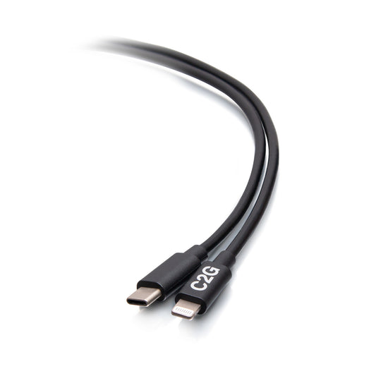 C2G54556 - C2G - 6ft (1.8m) USB-C Male to Lightning Male Sync and Charging Cable Black