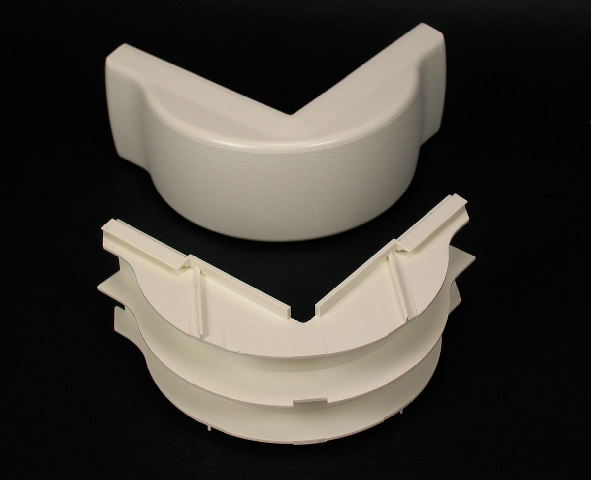 2318DFO - Wiremold - 2318DFO 2300 Radiused Divided External Elbow Fitting in Ivory