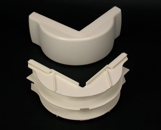 2318DFO - Wiremold - 2318DFO 2300 Radiused Divided External Elbow Fitting in Ivory