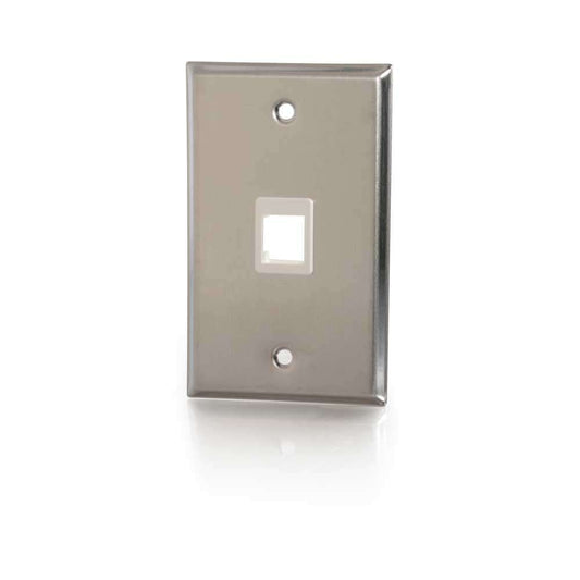 CG37093 - C2G - One Port Keystone Single Gang Wall Plate Stainless Steel