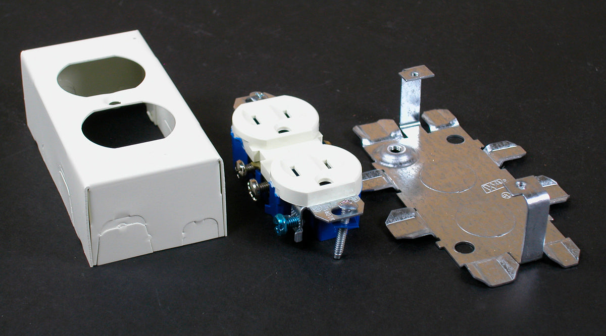 V57243G - Wiremold - V57243G 15A 125V Duplex Grounding Receptacle NEMA 515R and Box Fitting