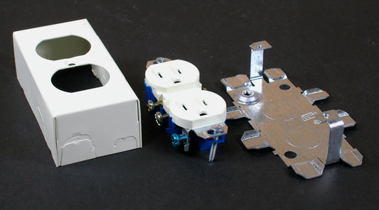 V57243G - Wiremold - V57243G 15A 125V Duplex Grounding Receptacle NEMA 515R and Box Fitting