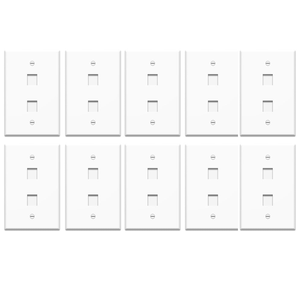 WP3402WH10 - On-Q - 1Gang 2 Port Keystone Wall Plate in White 10 Pack