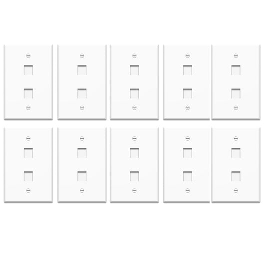 WP3402WH10 - On-Q - 1Gang 2 Port Keystone Wall Plate in White 10 Pack