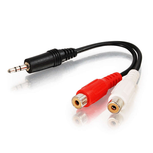 CG40422 - C2G - 6 Inch Value Series One 3.5mm Stereo Male To Two RCA Stereo Female Y Cable