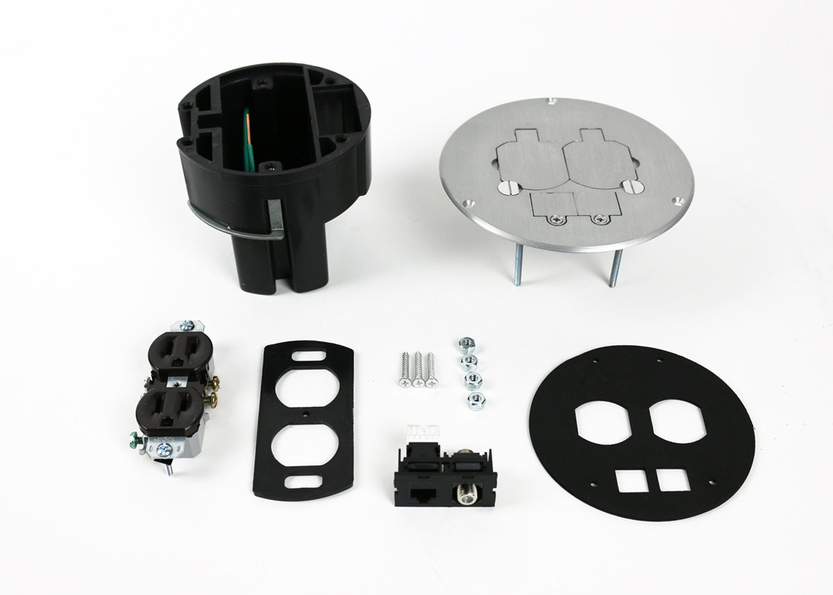 863DPCOMAL - Wiremold - 863DPCOMAL Dual Service Floor Box Kit