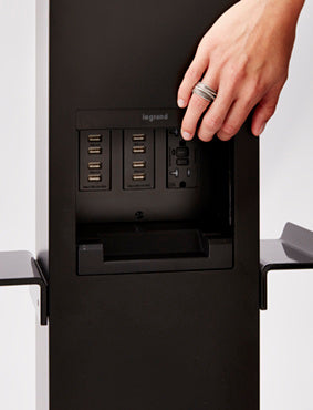 XCSPP2GRU-BK - Wiremold - XCSPP2GRUBK Outdoor Charging Station Two Gang GFCI and USB in Black
