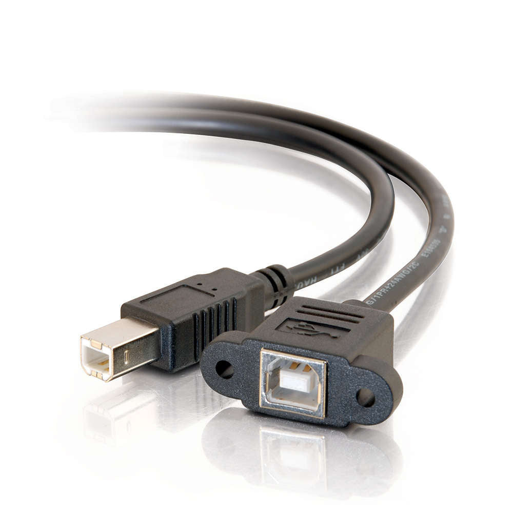 CG28073 - C2G - 2ft Panel Mount USB 2.0 B Female to B Male Cable