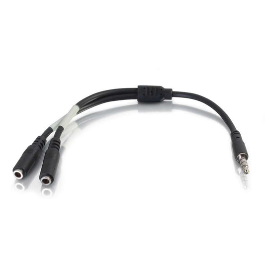 CG27394 - C2G - 6 Inch 4pin 3.5mm Microphone and Headphone Breakout Adapter Y Cable