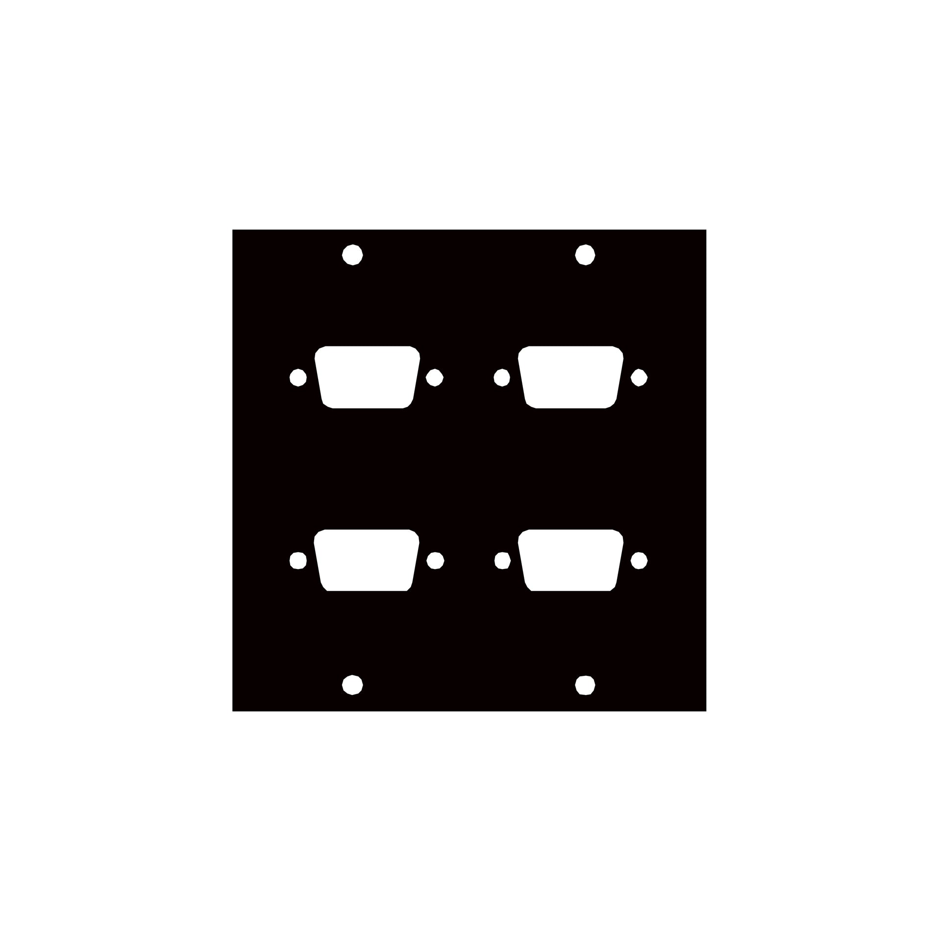 4DB9 - Middle Atlantic - UCP Module with Four DB9 Punchouts