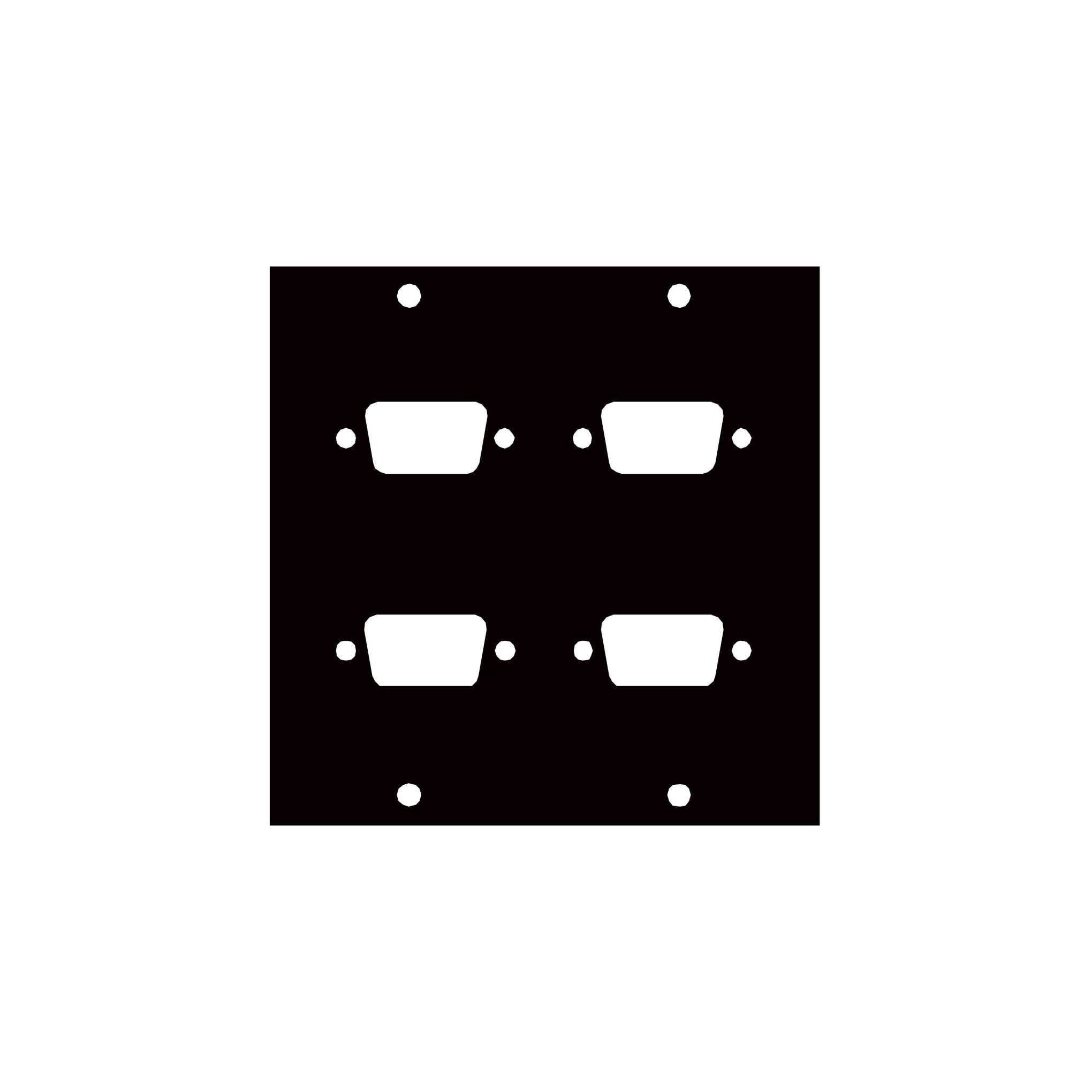4DB9 - Middle Atlantic - UCP Module with Four DB9 Punchouts