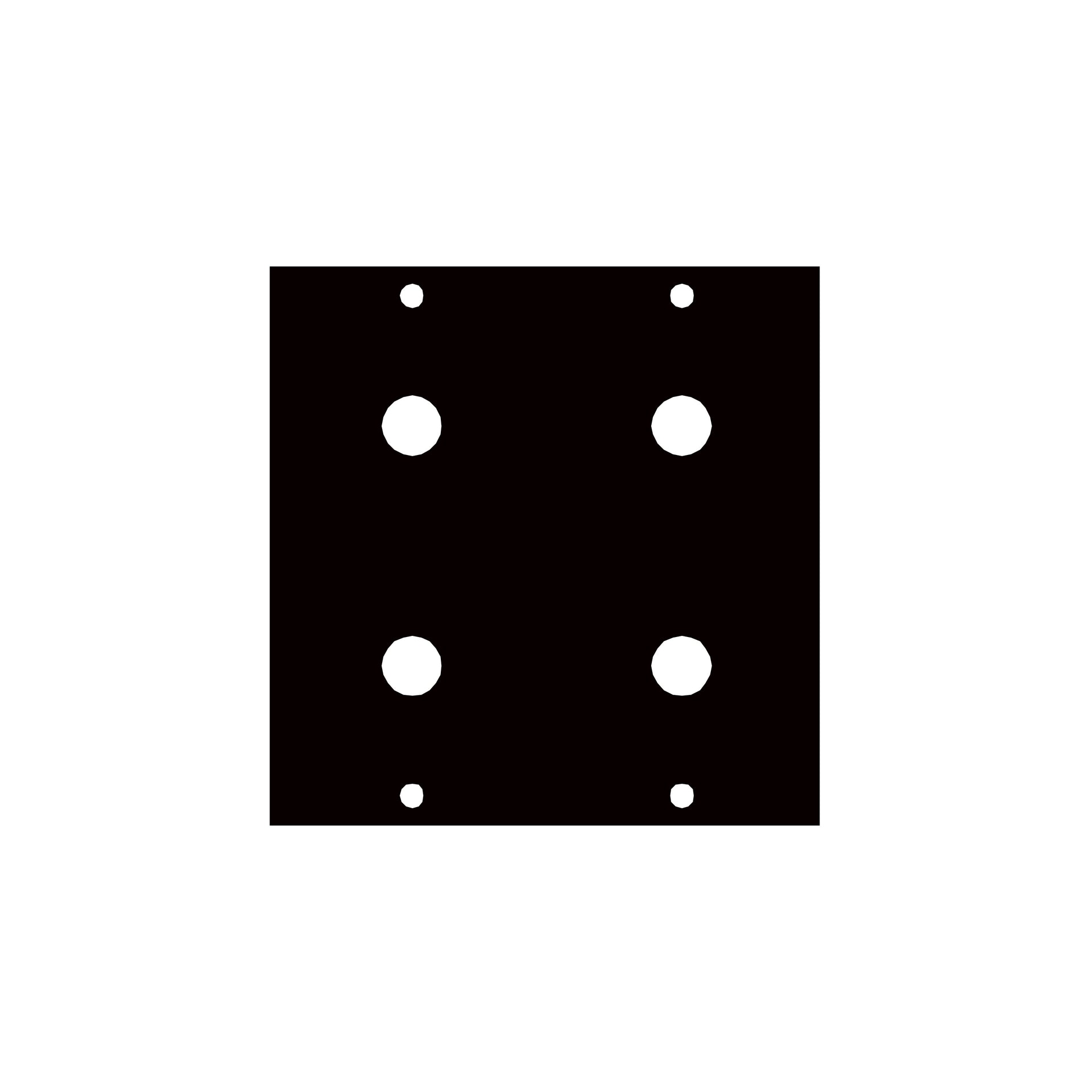 7-16X4 - Middle Atlantic - UCP Module with Four 716 Inch Punchouts