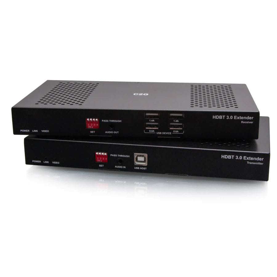 HDMI HDBaseT + USB-B to A + RS232 Over Cat Extender Box TX to Box RX (18Gbps) 4K 60Hz up to 328ft
