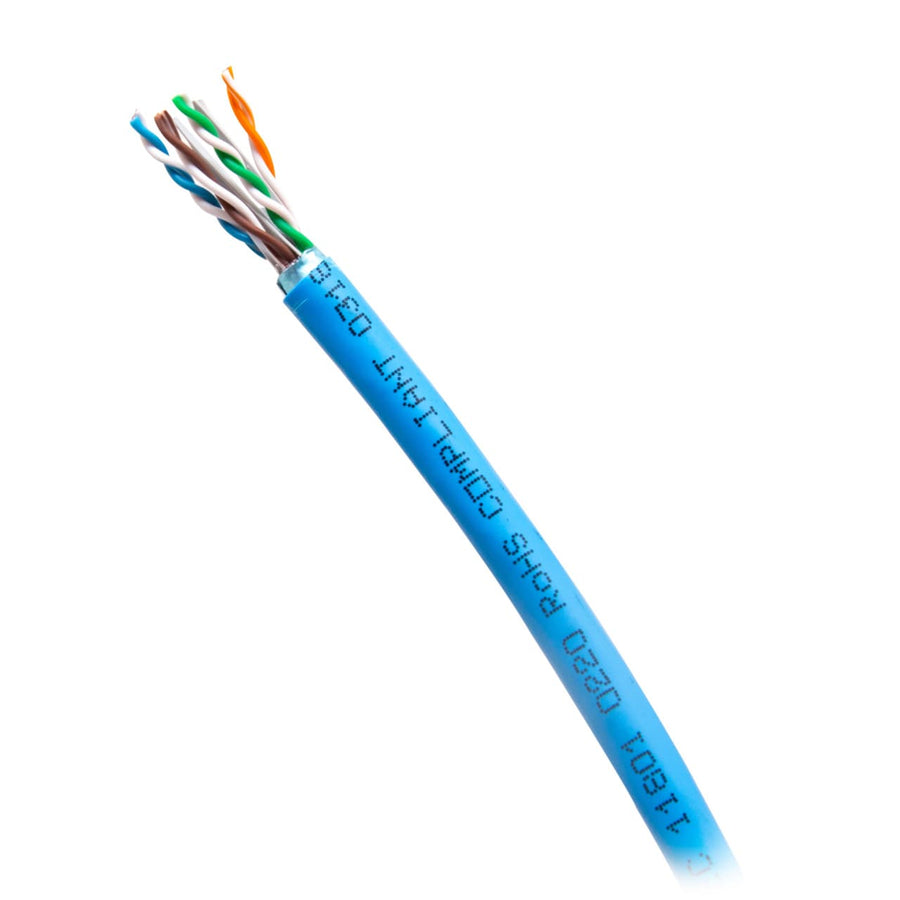 1000ft (304.8m) TAA-Compliant Cat6 Bulk Foil Shield (F/UTP) Ethernet Network Cable with Solid Conductors-Riser CMR -Rated - Blue