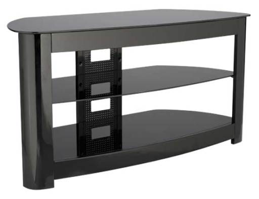 Audio Video Stand Black lacquered finish & fits AV components and TVs up to 56"